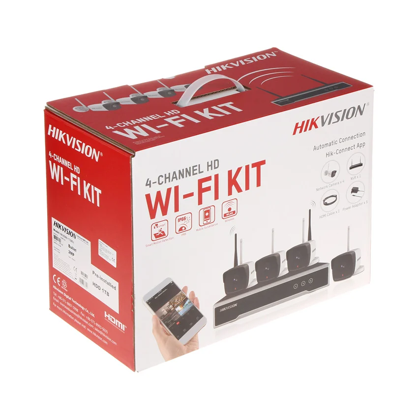 Bộ WIFI Kit NK42W0H(D) | 4 Camera Wifi 2MP + NVR 4 Kênh Hikvision